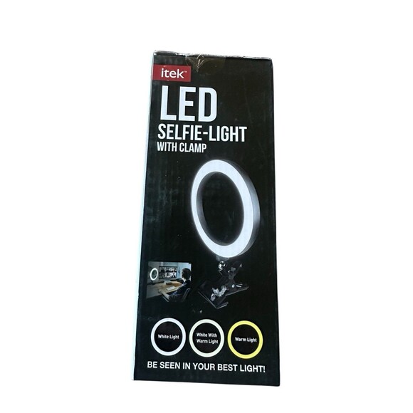 Itek LED Selfie Ring Light w/ Clamp 3 Light Modes Professional Wired Controller - Picture 2 of 3